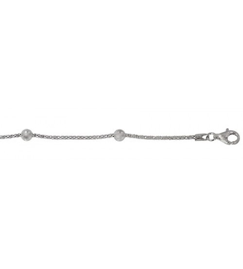 1.8mm Rhodium Plated Korean Chain, 16" - 18" Length, Sterling Silver